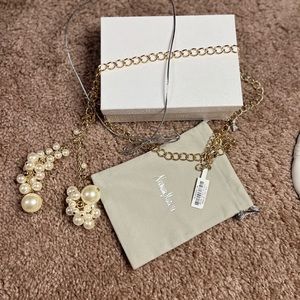 Neiman Marcus Long Gold with Pearl Tassels. Ready in box to gift!